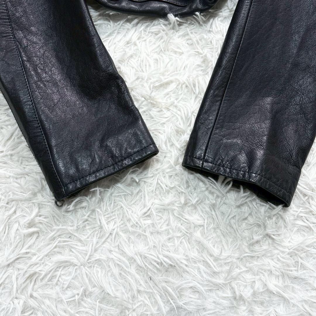 vanquish ライダース レザージャケット L 牛革 ダークネイビー カウ