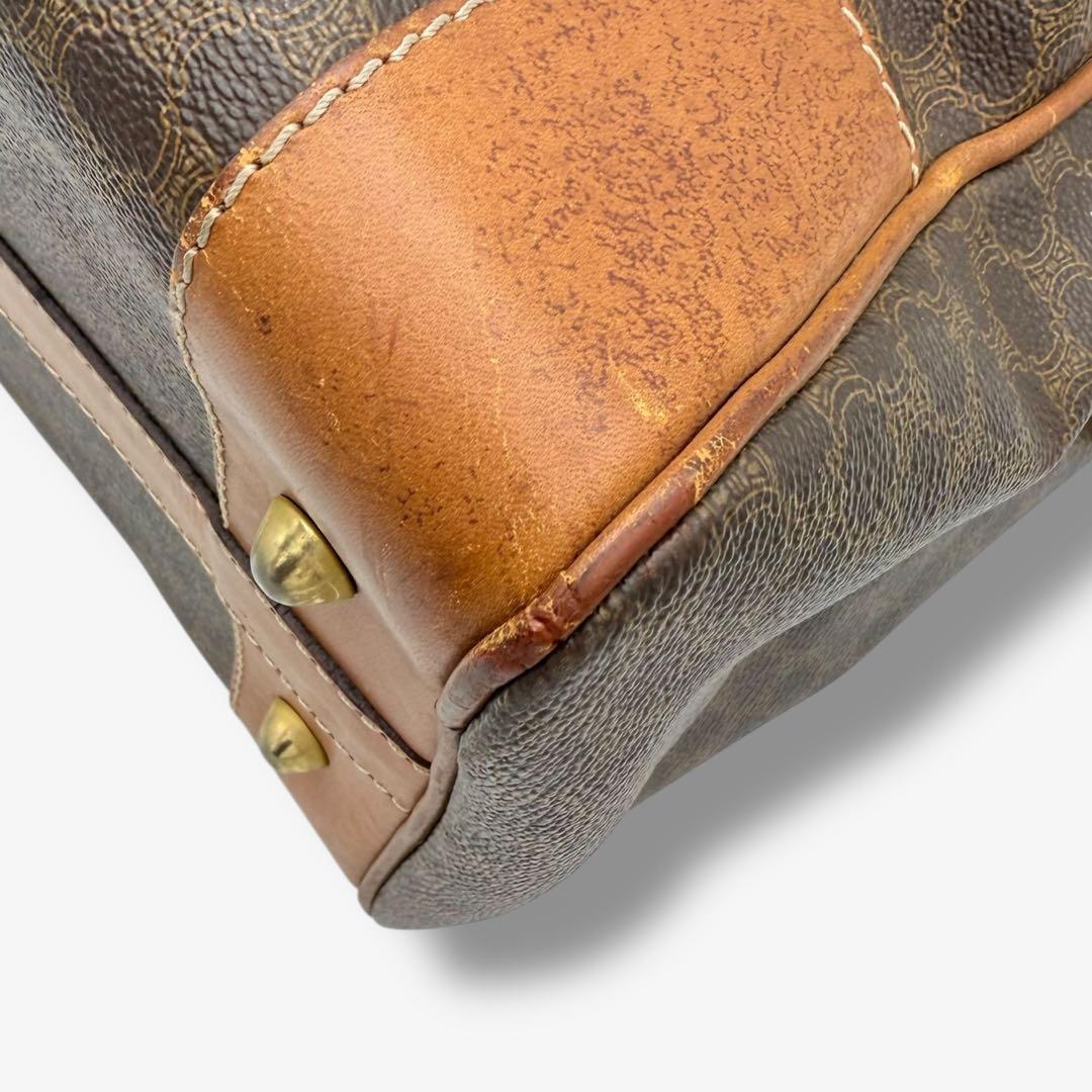 【良品】セリーヌ ボストンバッグ マカダム トリオンフ PVC ヴィンテージ