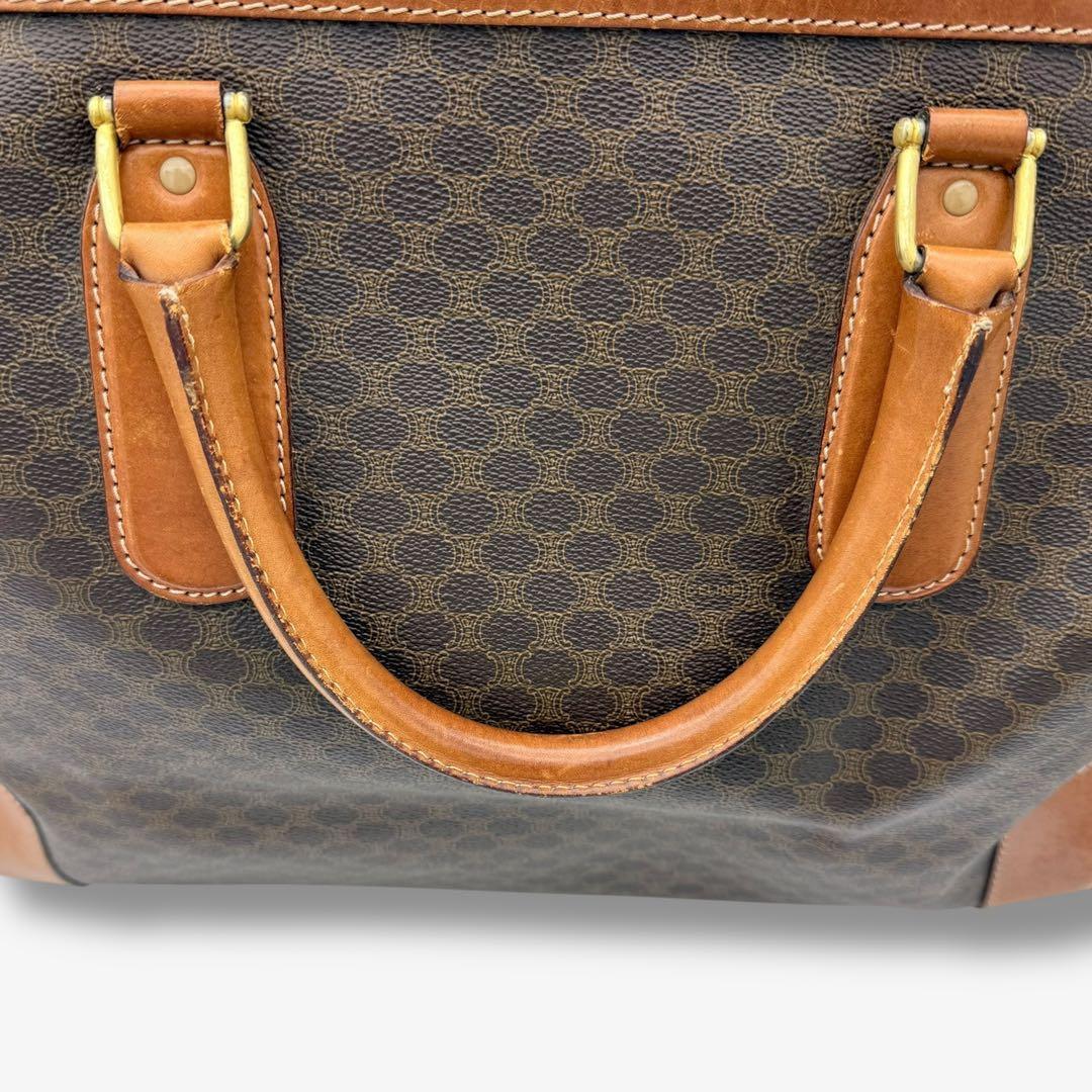 【良品】セリーヌ ボストンバッグ マカダム トリオンフ PVC ヴィンテージ