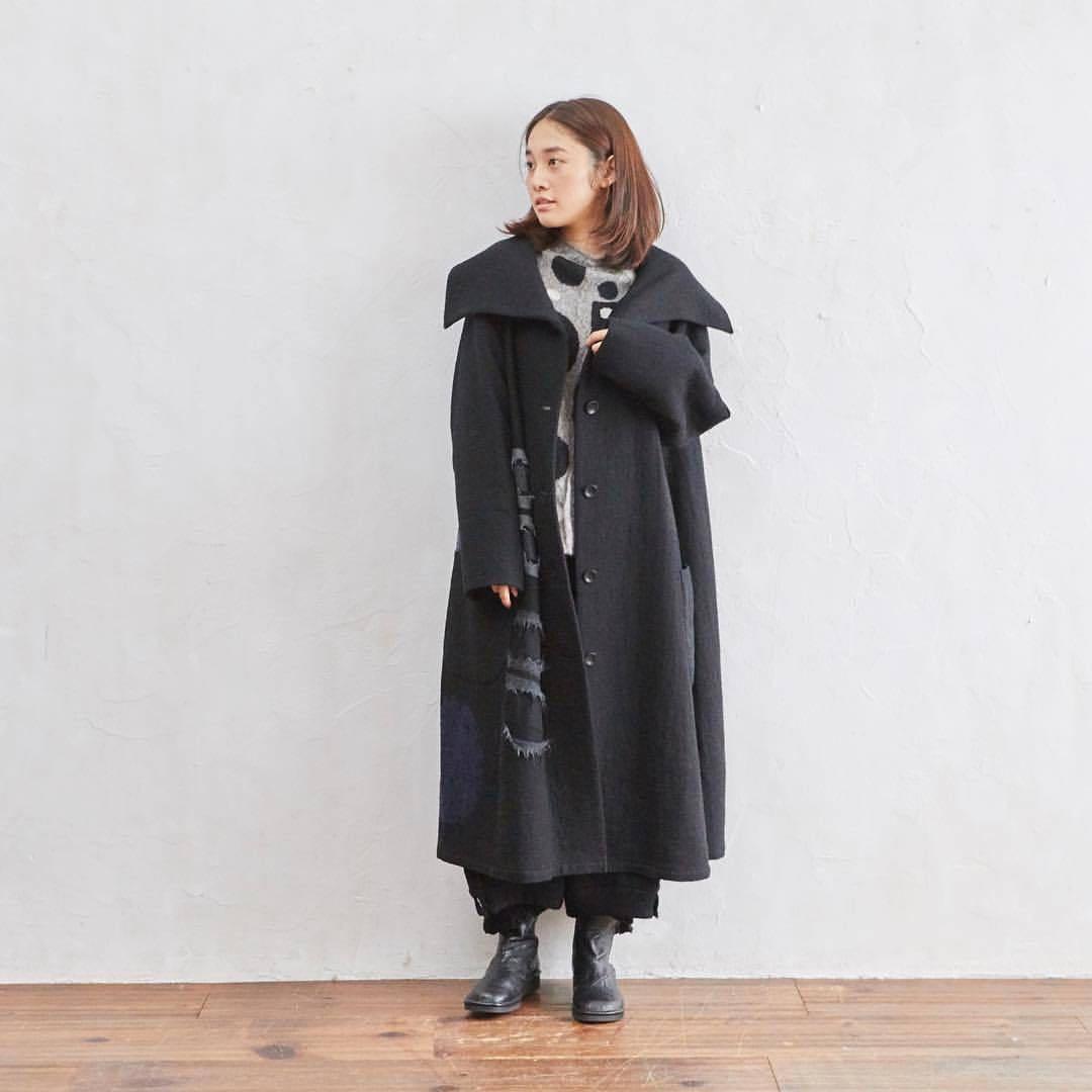新品未使用　慈雨　センソユニコ　ウール　ロングコート　ブラック