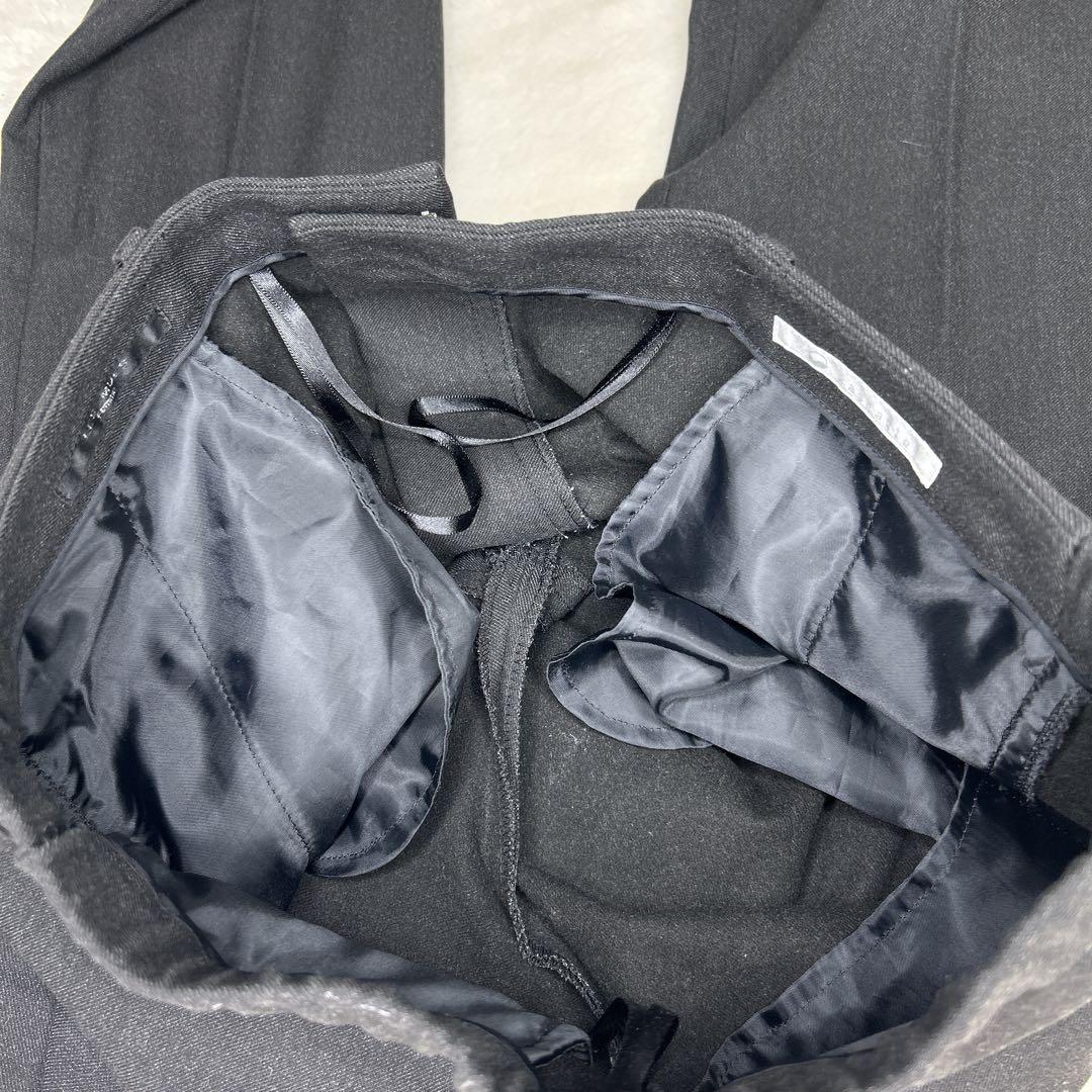 極美品✨ レミュー ノーカラー パンツスーツグレー 洗える ストレッチ 11号