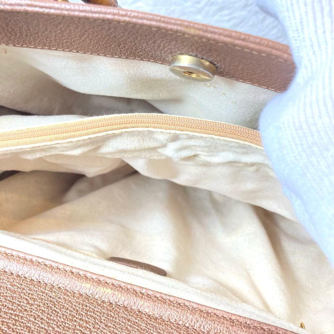 GUCCI トートバッグ ダイアナ バンブー レザー ハンドバッグ ブラウン