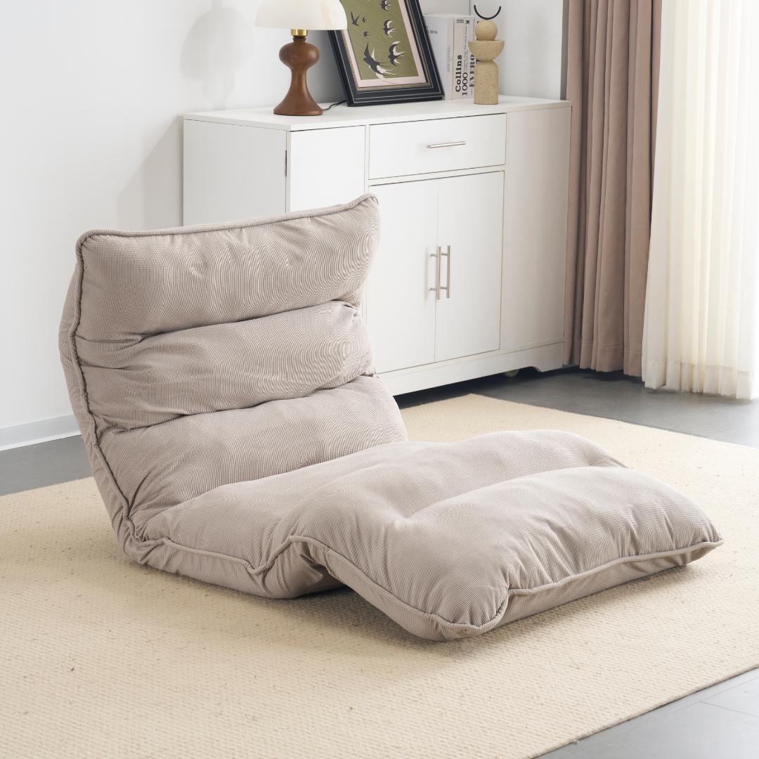 【新品】18段リクライニング折りたたみソファベッド 組立不要