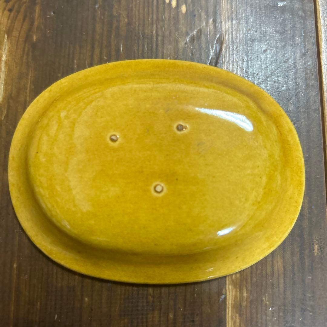 H*a様 珉平焼き　明平焼き　龍紋図　楕円形　淡路焼　菓子皿　豆皿　４枚　骨董品