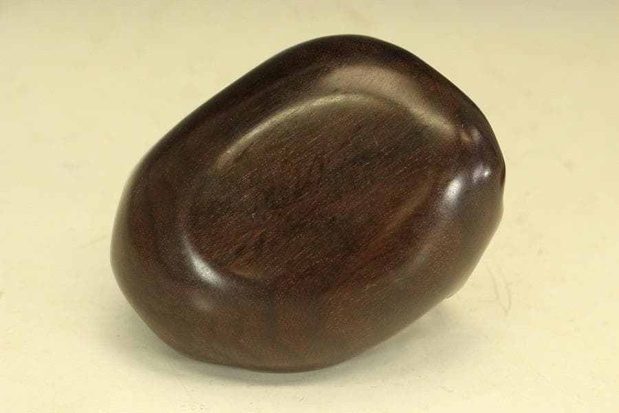 紫檀 刻 手付 皿 文房四宝 卓上飾 高9.4cm(HA491)