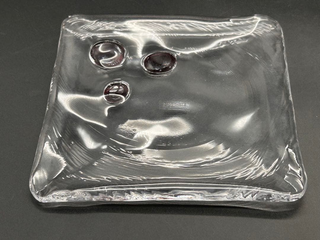 【希少】スガハラ sghr ひかりのしずく　プレート　角皿　3枚セット　レア