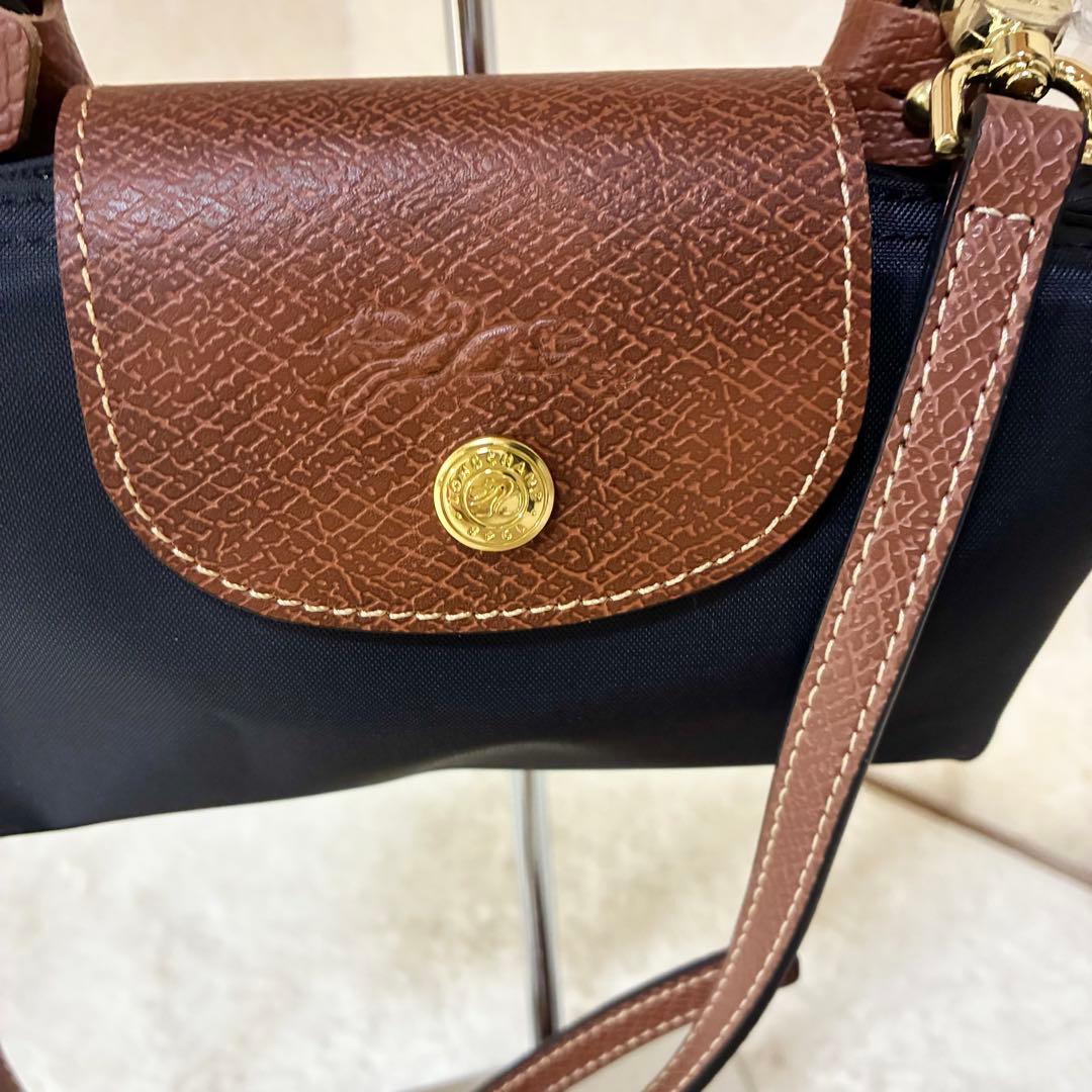 ロンシャン ミニトートバッグ 2way ショルダー付き ナイロン 本革