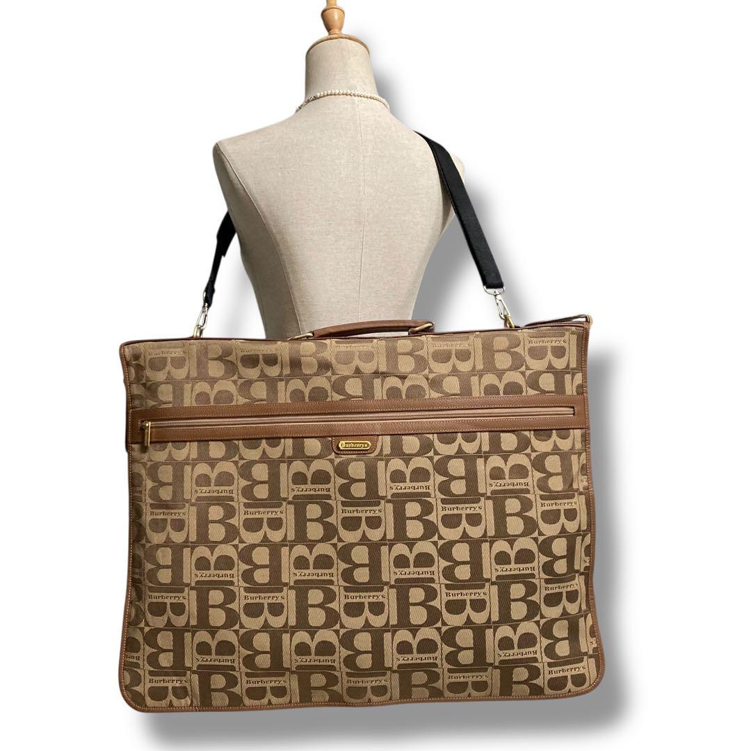 【極美品】激レア　バーバリー　ガーメントバッグ　スーツケース　ロゴ柄　入手困難品