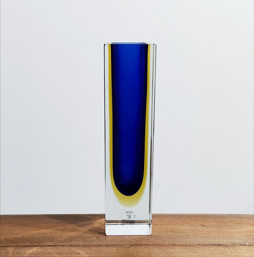 イタリア製 Vetri MURANO ムラーノガラス 花瓶 フラワーベース