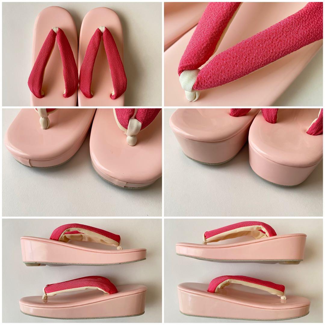 七五三　撫松庵　7歳女児　四つ身着物　結び帯18点フルセット　菊　ピンク　753