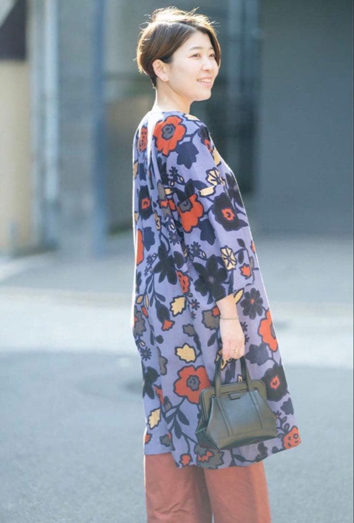 SOUSOU　ソウソウ　高島縮 薙刀長方形衣　野花つみ　長丈