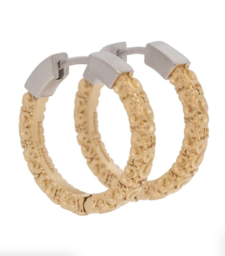 【正規】Maison Margiela マルジェラ エングレーブ フープ ピアス