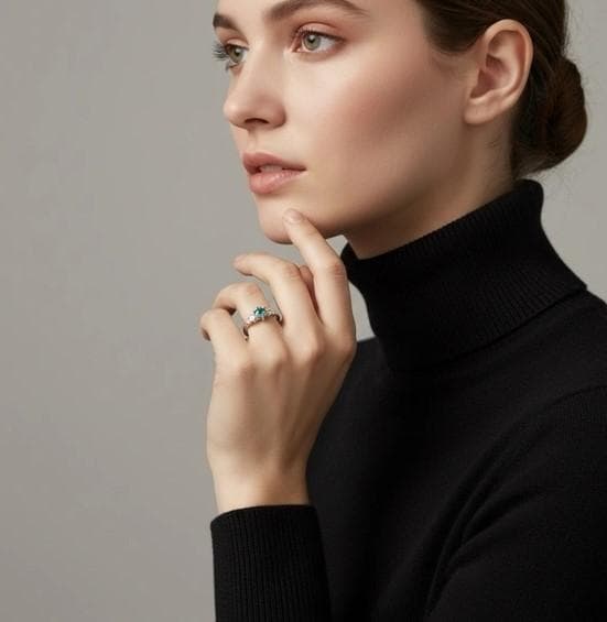 人工パライバトルマリン リング 4mm シルバー ホワイトゴールドコーティング