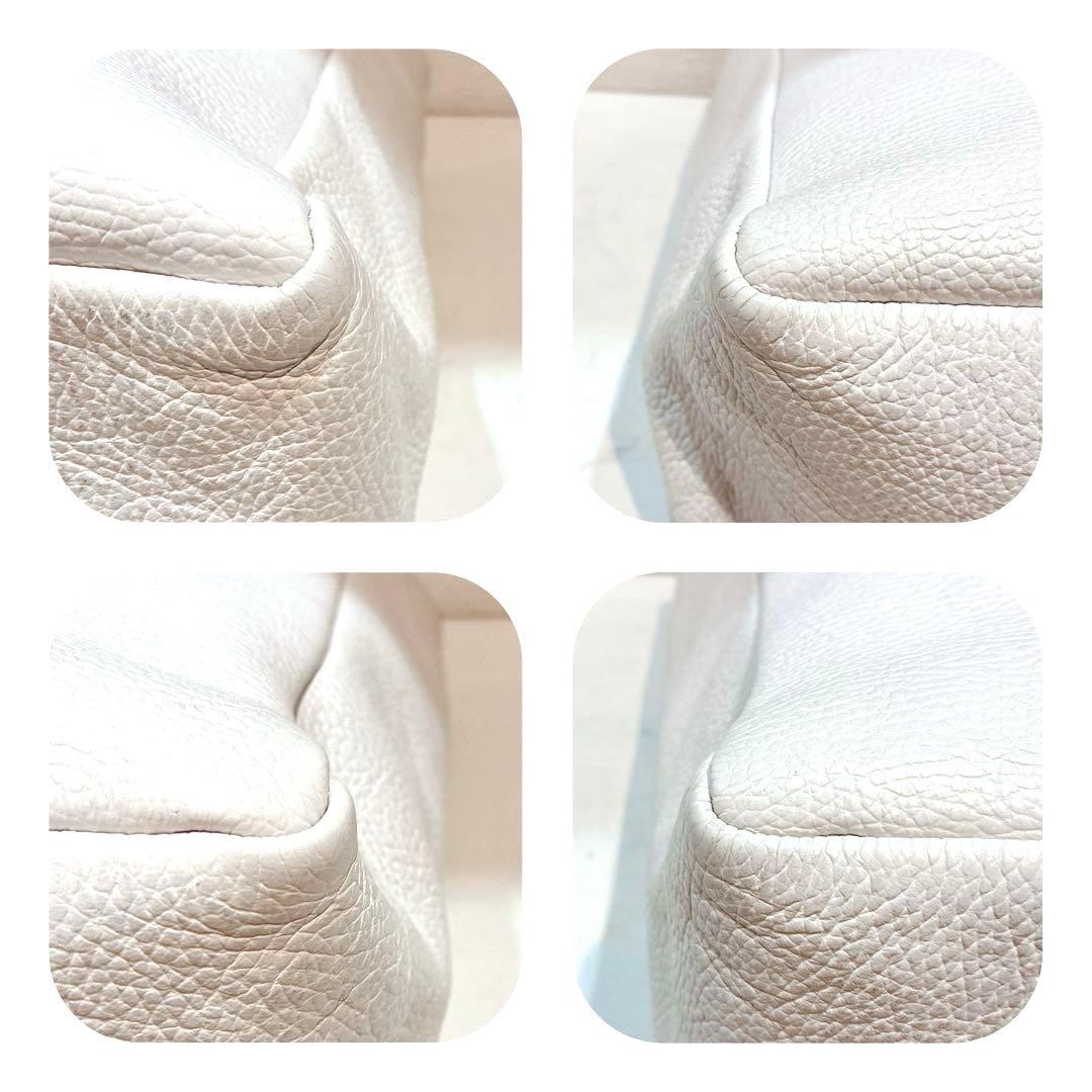 【美品】YOUNG&OLSEN エンボスドレザートート　M オフホワイト