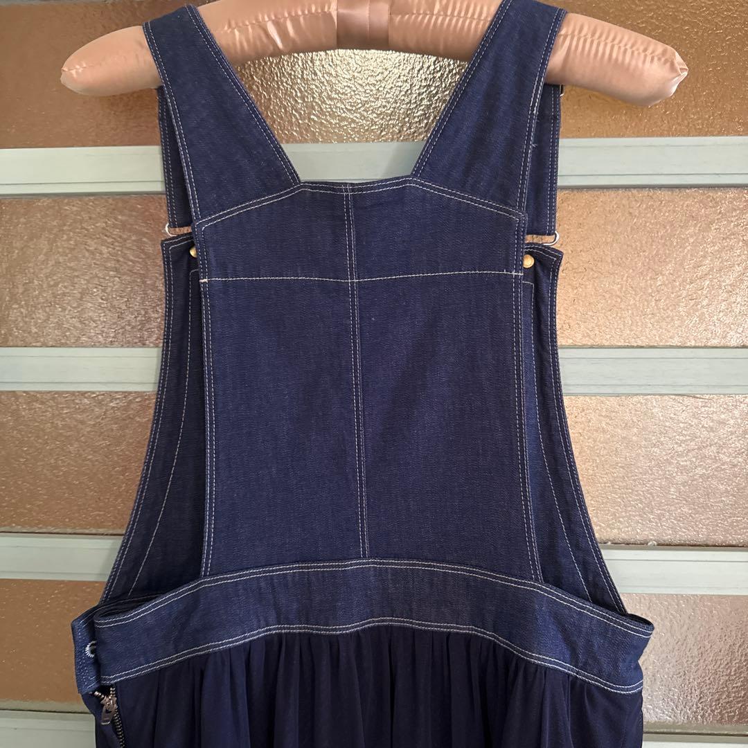 M'S GRACY ネイビー デニムチュールジャンパースカート40