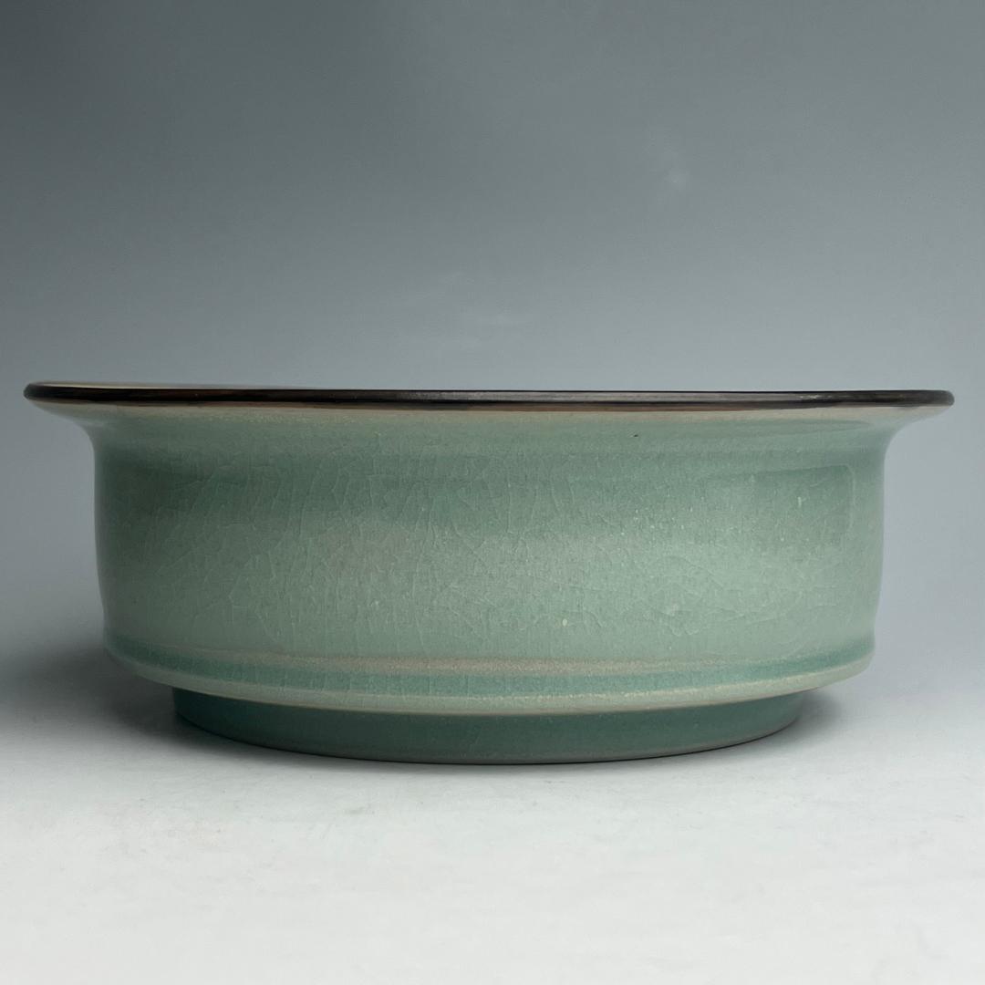 龍泉窯 青磁折沿洗 唐物 中国古玩 中国美術 A953