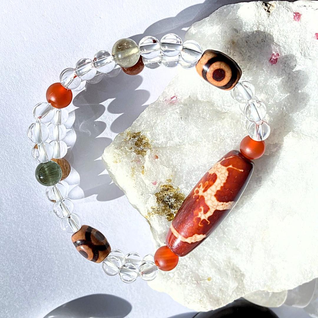 【二連でパワーアップ】天珠 福寿禄 天然石ブレスレット