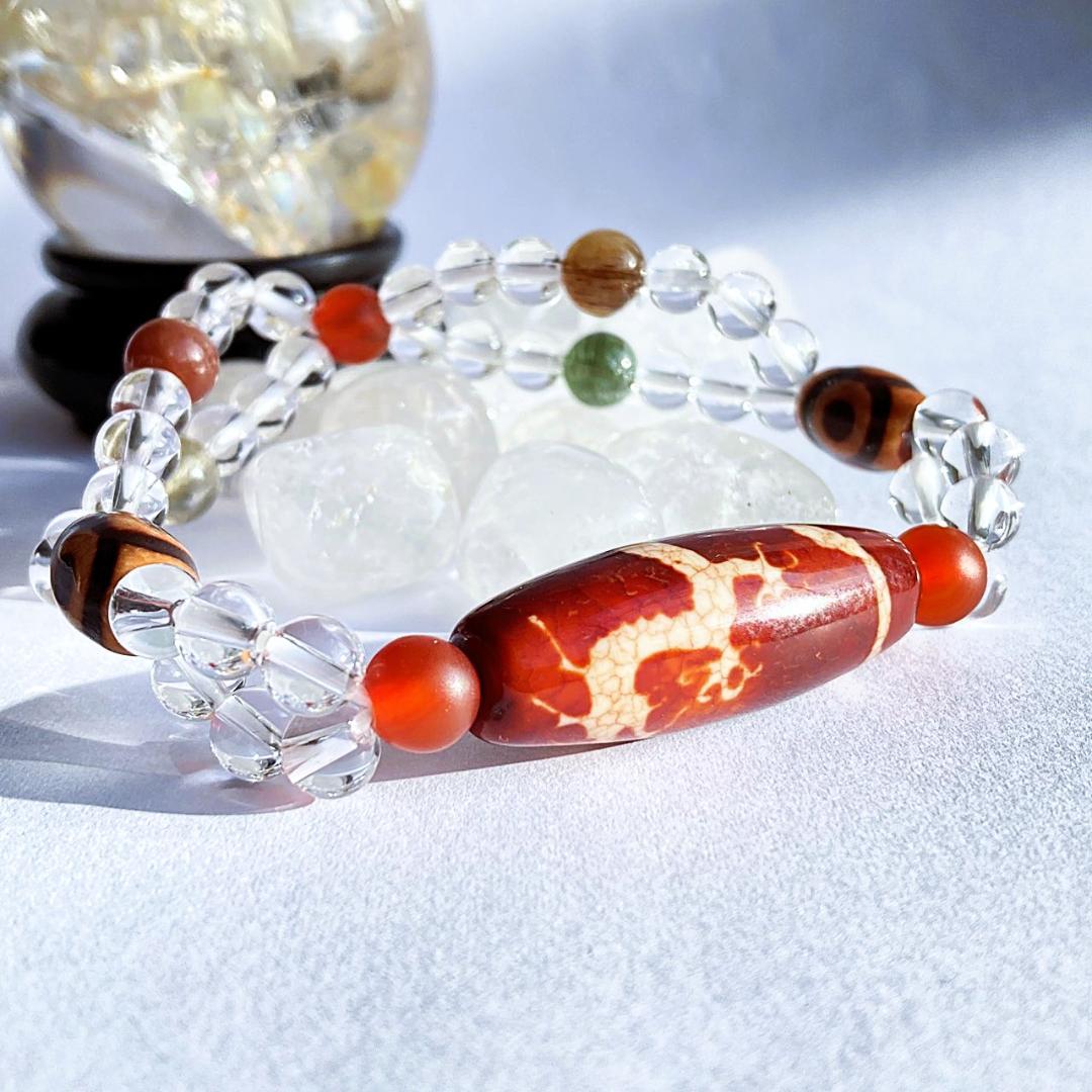 【二連でパワーアップ】天珠 福寿禄 天然石ブレスレット