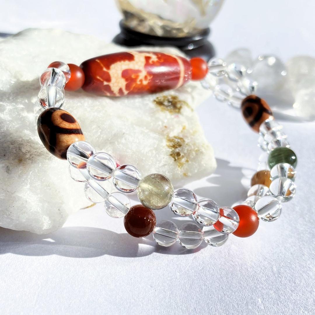 【二連でパワーアップ】天珠 福寿禄 天然石ブレスレット