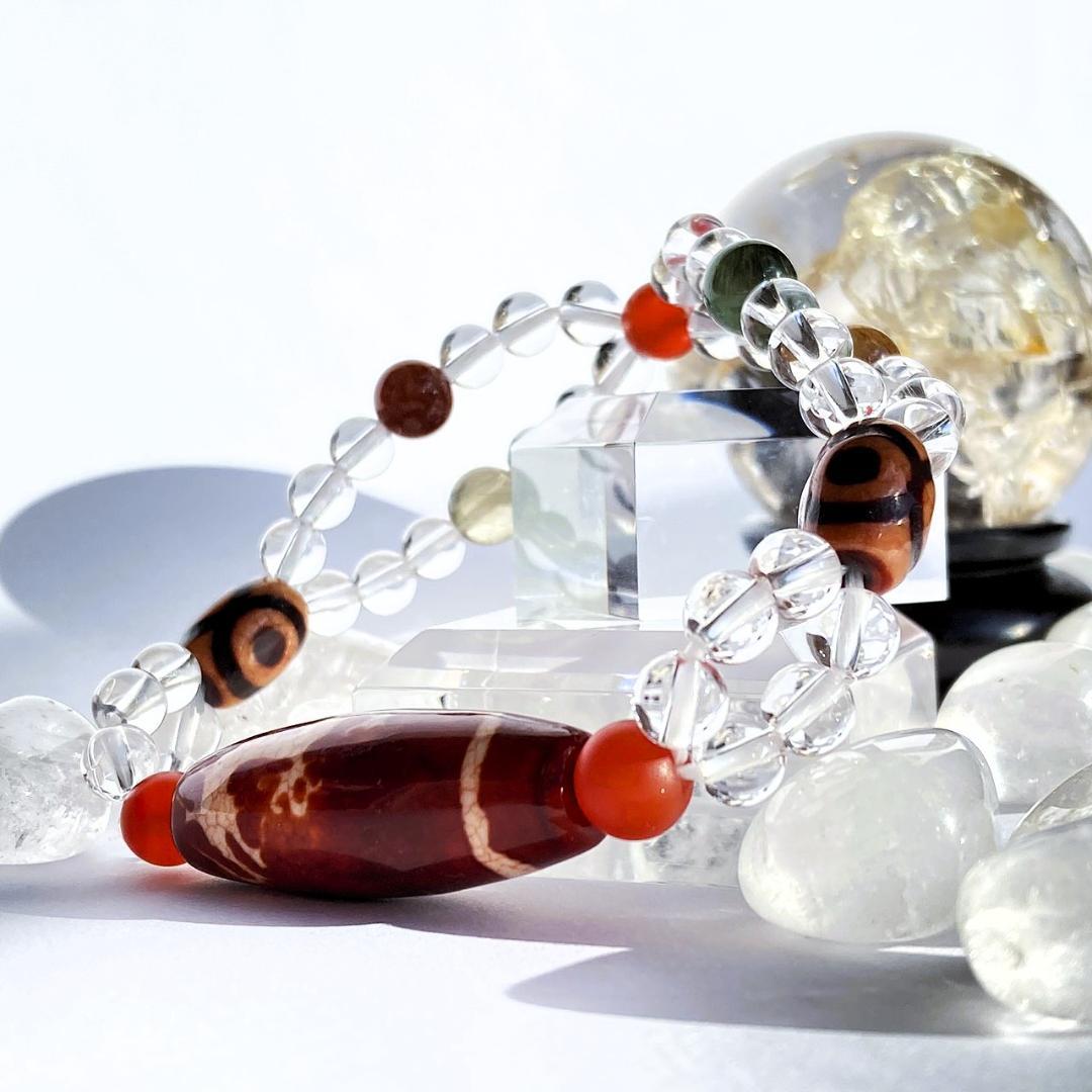 【二連でパワーアップ】天珠 福寿禄 天然石ブレスレット