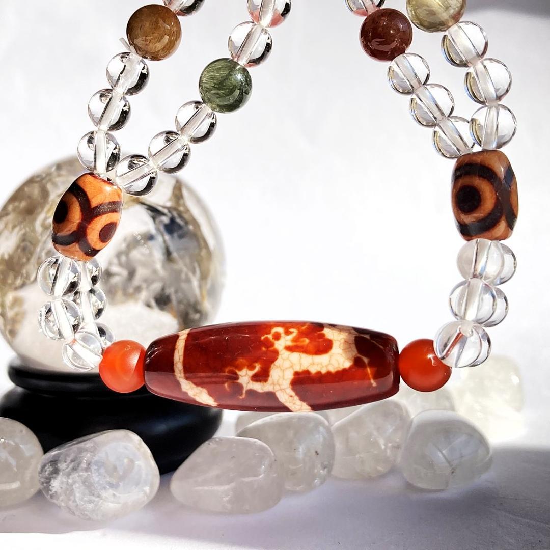 【二連でパワーアップ】天珠 福寿禄 天然石ブレスレット