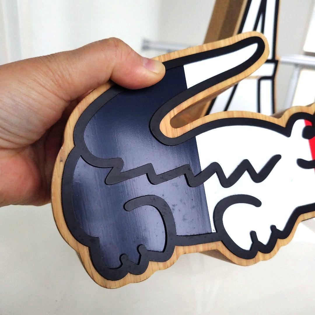 ①レア！LACOSTE 非売品 販促 店舗 木製オブジェ ワニとタワーセット