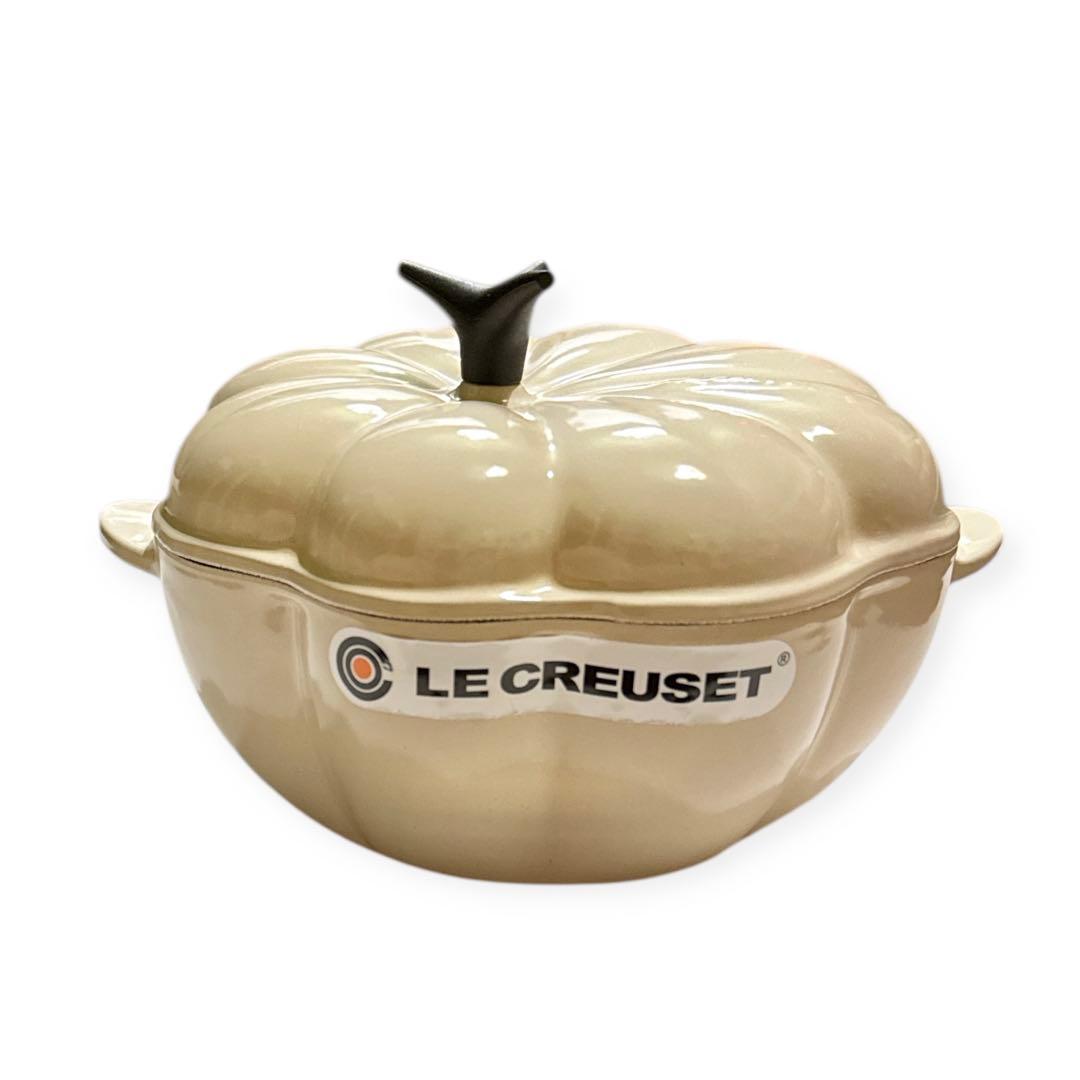 LE CREUSET 新品 カボチャ型鍋 クリーム色 約22cm