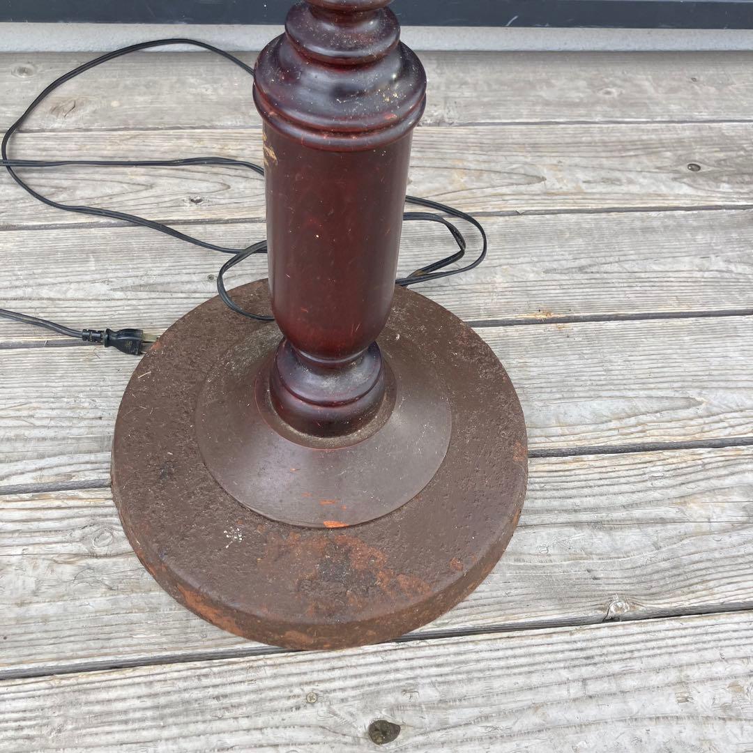 アンティーク 木製 スタンドライト シェードランプ フロアライト 照明器具