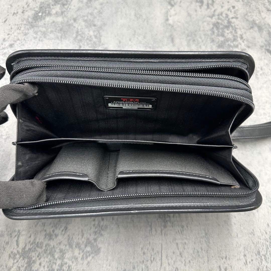 希少 トゥミ オーガナイザー トラベルケース ダブルジップ 黒 レザー メンズ