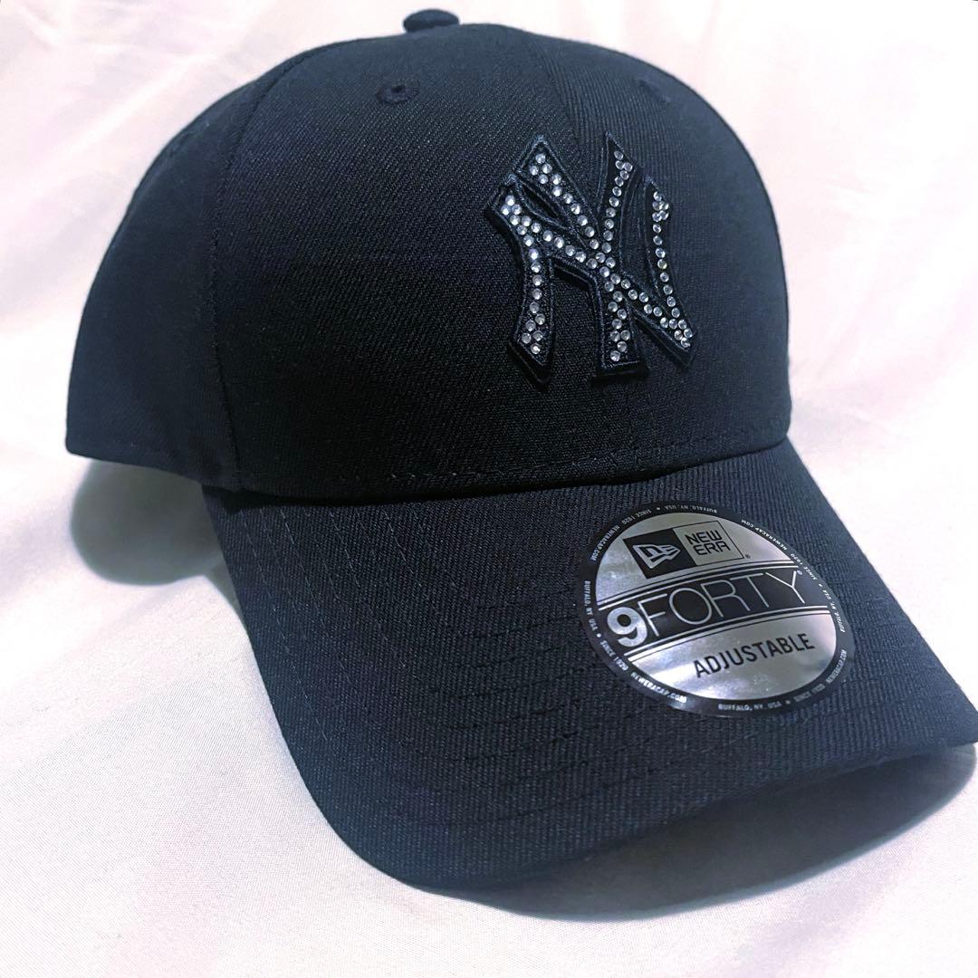 新品未使用 9FORTY rhinestone ラインストーン ブラック