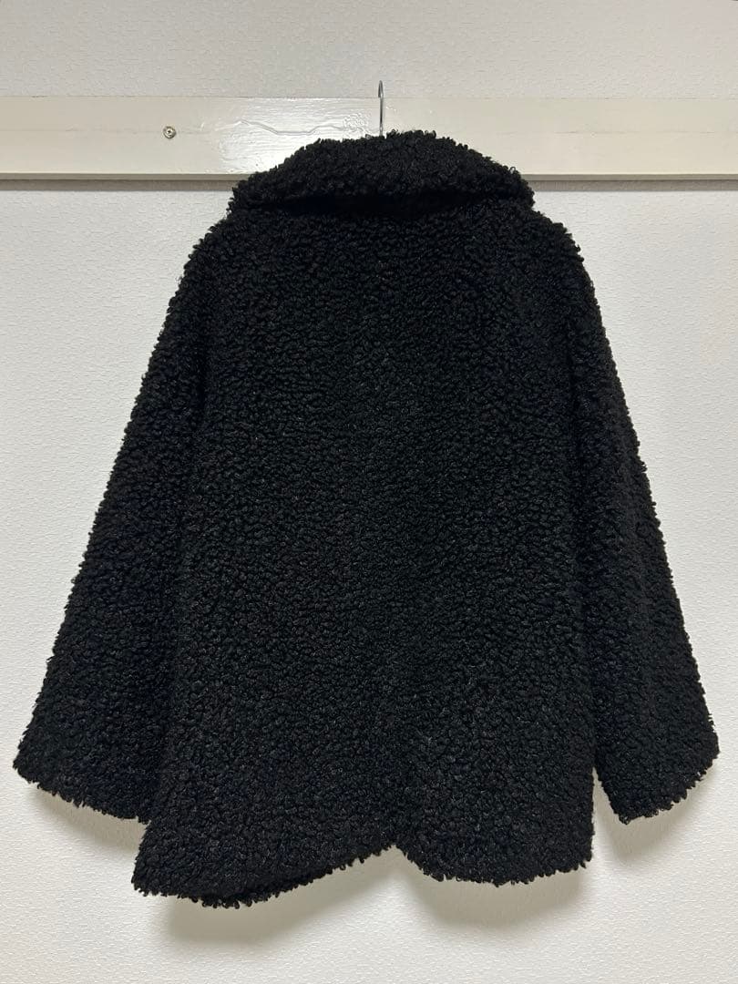 MUHET プードルシャギーダッフルコート　黒　ボア　Lサイズ