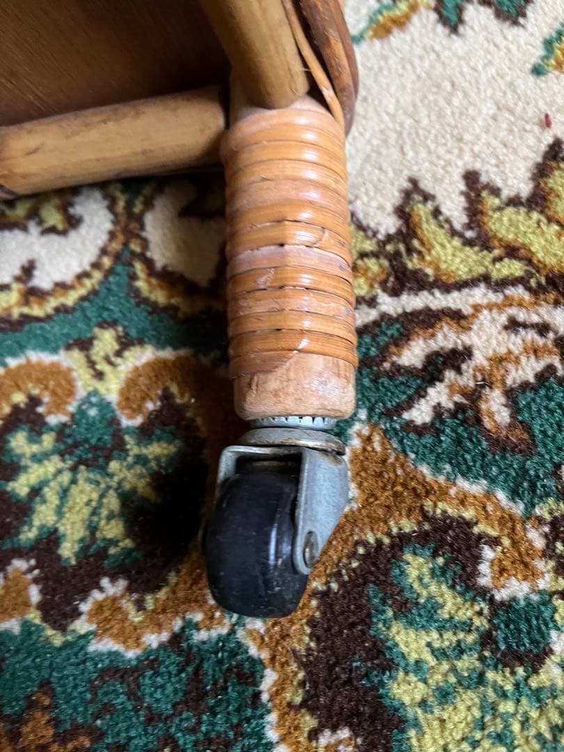 ラタン 籐 脱衣かご ランドリーバスケット 2段 インテリア 昭和レトロ