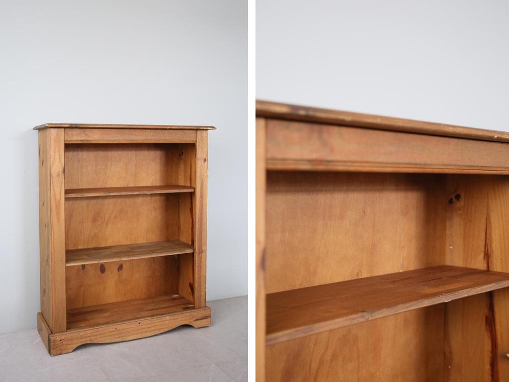 英国アンティーク木製ブックシェルフ/本棚/飾り棚/ラック/花台(91-182-1