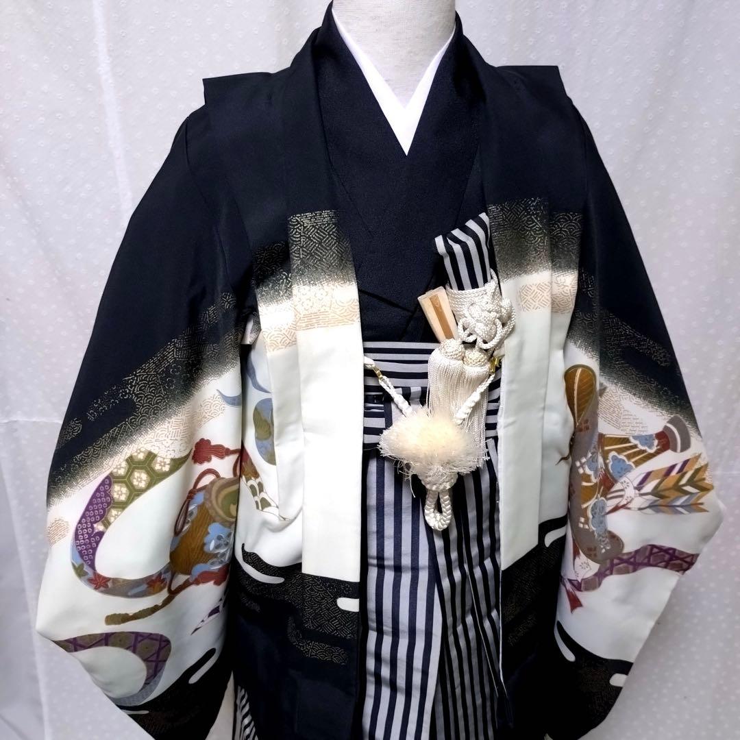 七五三　5歳　着物　袴、羽織、長襦袢、小物、 フルセット