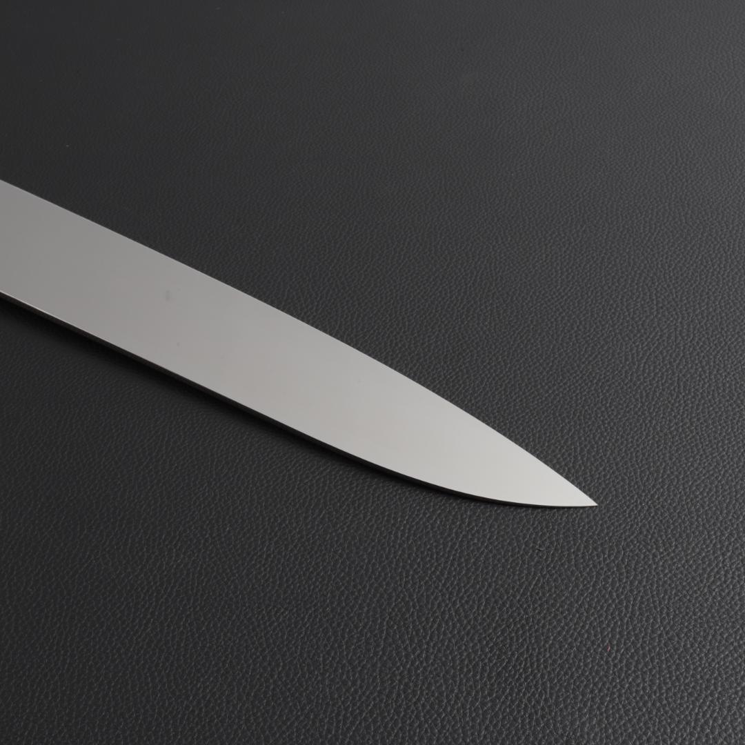 10362 大牛刀 尺寸 鏡面仕上げ 刺身包丁 両刃包丁 黒檀黒水牛角八角柄