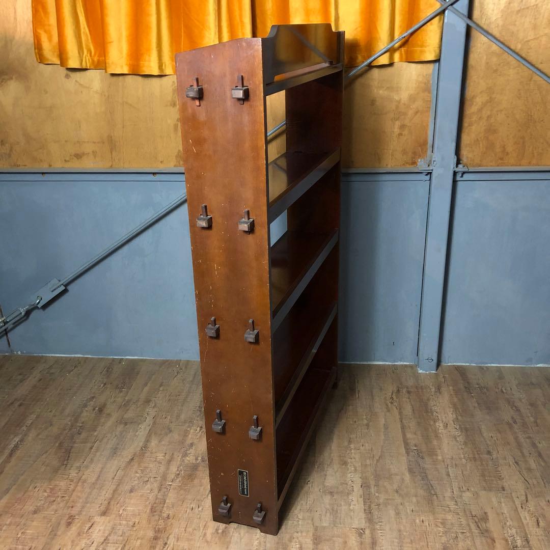 ブックシェルフ 昭和レトロ 木製本棚 現代日本文学全集 アンティーク インテリア