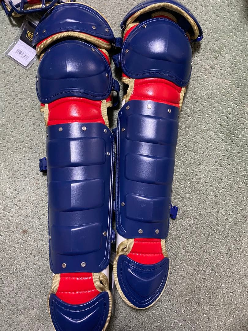 ZETT キャッチャー防具 ネイビー/レッド