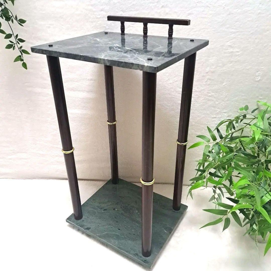 ヴィンテージ 大理石 サイドテーブル クラシック アンティーク　グリーン