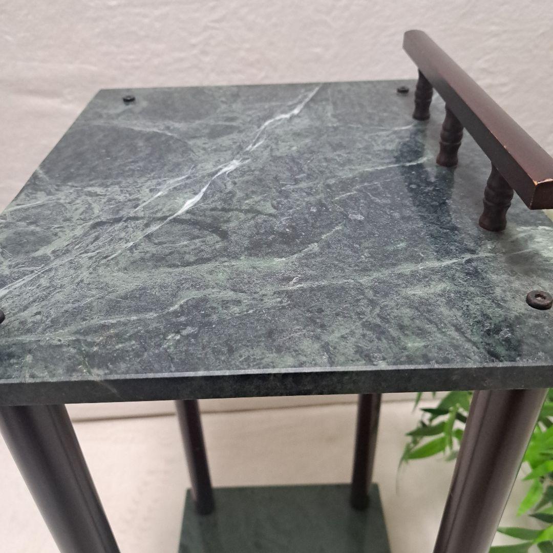 ヴィンテージ 大理石 サイドテーブル クラシック アンティーク　グリーン