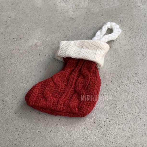 クリスマス 2way オーナメント 8個 ニット編み靴下 カラトリー入れ 毛糸