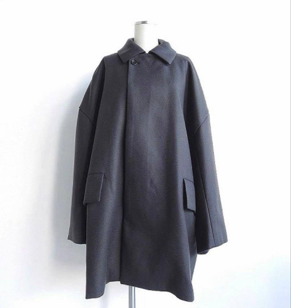 美品 biotop購入 iirot ウールコート（レザー襟、袖）