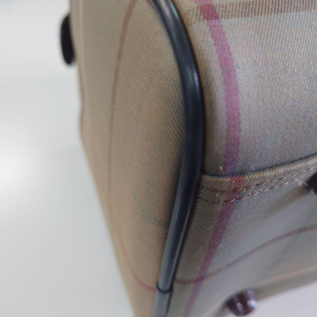 美品　バーバリー　ボストンバッグ　ノバチェック　ホースロゴ　玉虫色　大容量