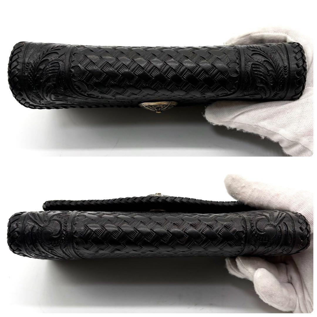 DAYS ART バイカーズウォレット レザー カービング ブラック