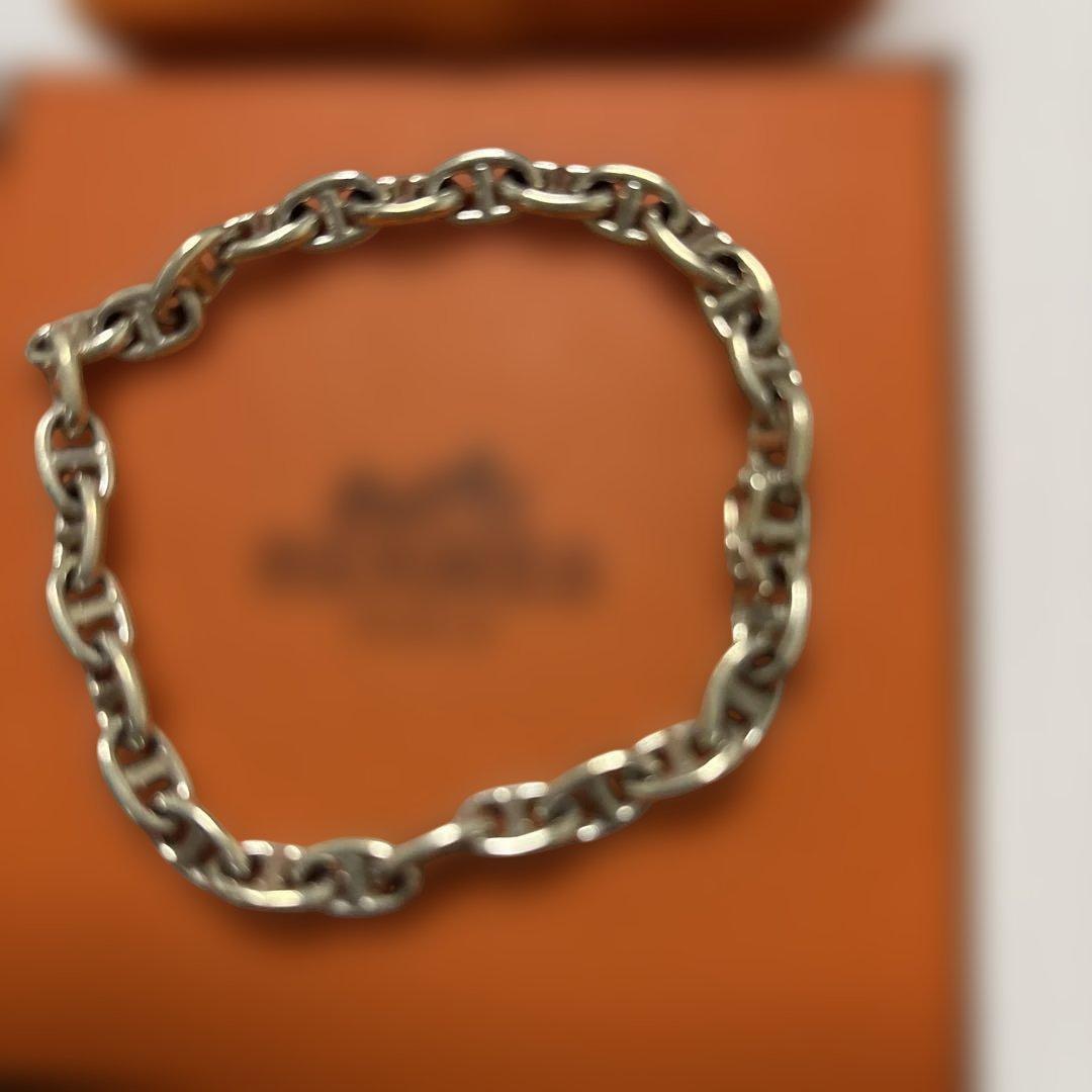 HERMES シルバーチェーンブレスレット