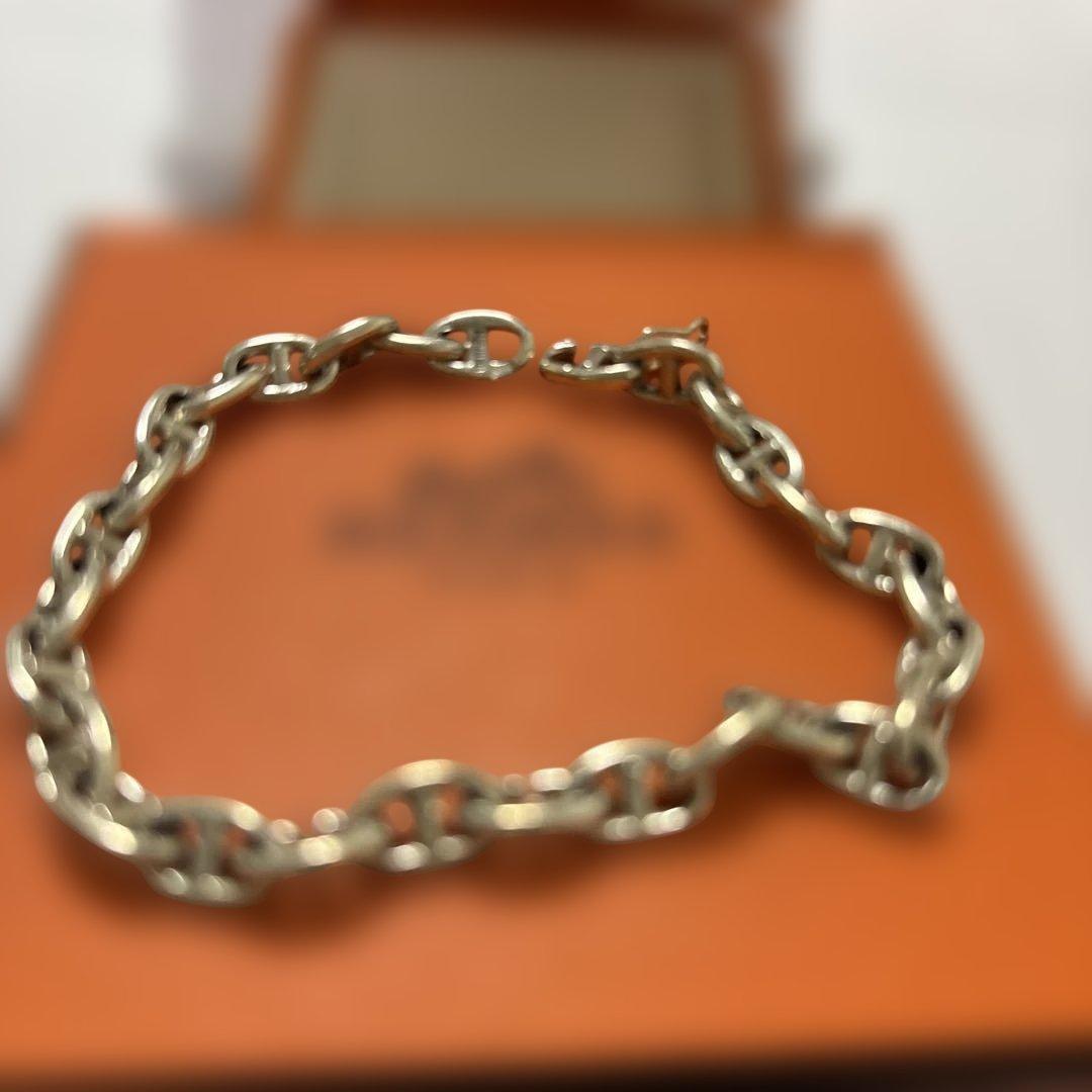 HERMES シルバーチェーンブレスレット