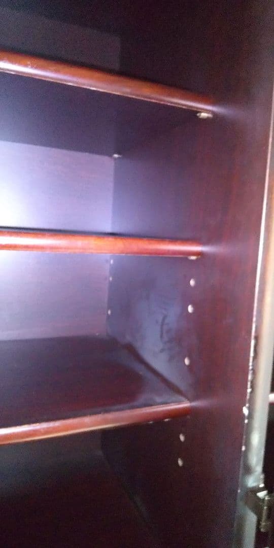 木製食器棚 アンティーク 4面 収納豊富