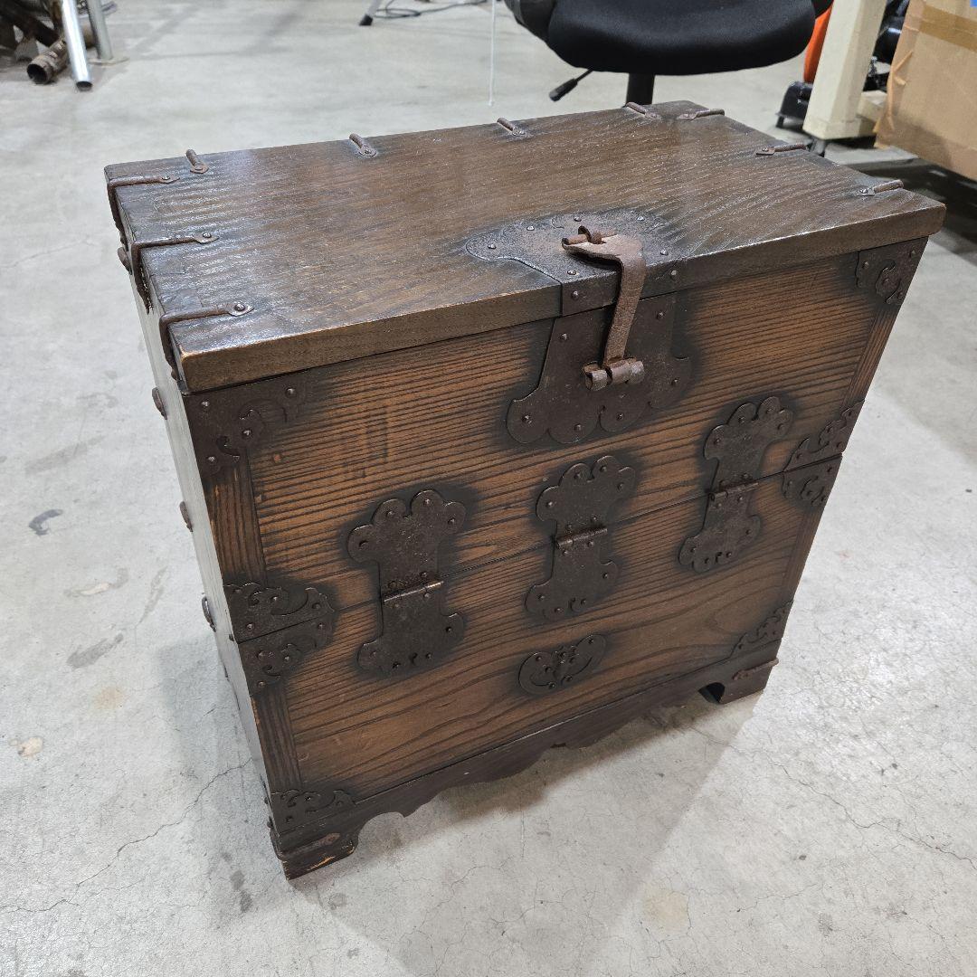 ※専用※アンティーク　レトロ 木製収納箱 バンダジ？