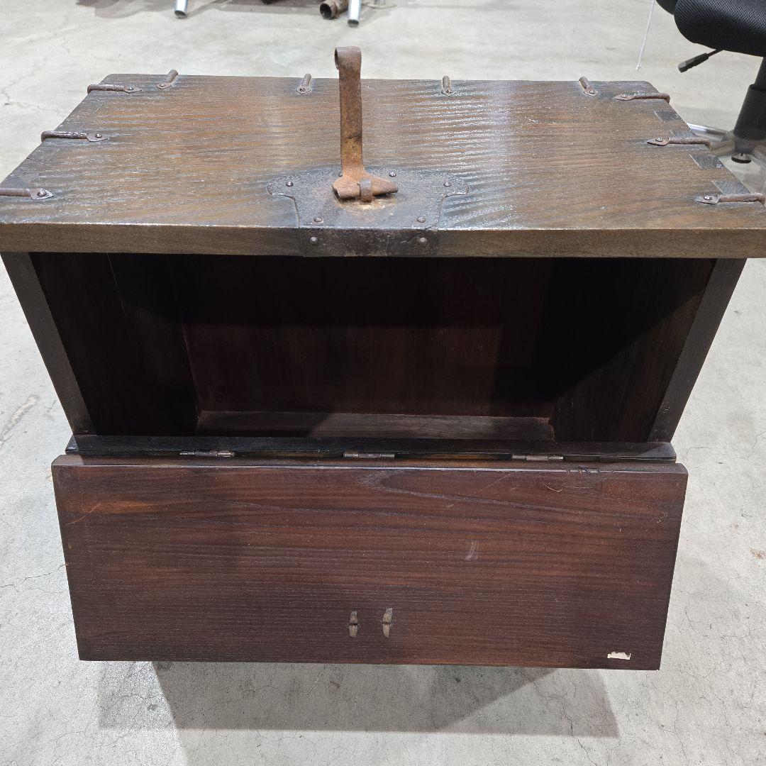 ※専用※アンティーク　レトロ 木製収納箱 バンダジ？