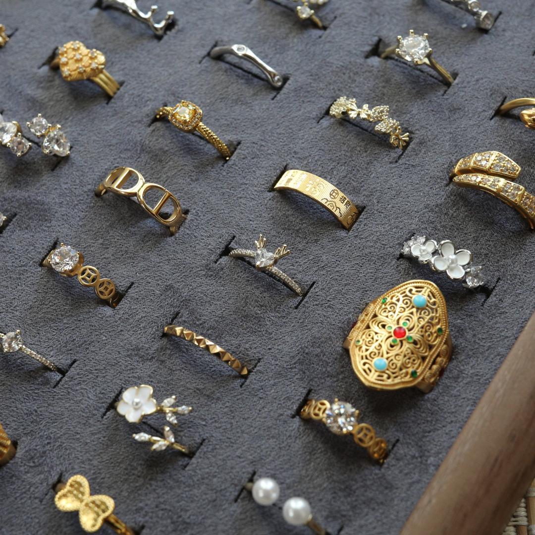 【指輪50点セット】合金×モアサナイト｜重ね付け・ペア可｜まとめ売り