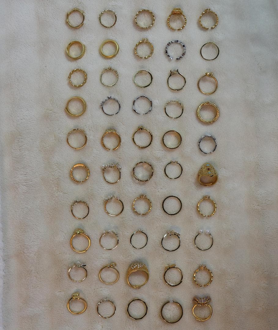 【指輪50点セット】合金×モアサナイト｜重ね付け・ペア可｜まとめ売り